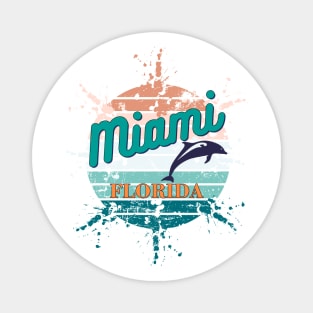 Miami Florida Exploding Retro Sunset Magnet